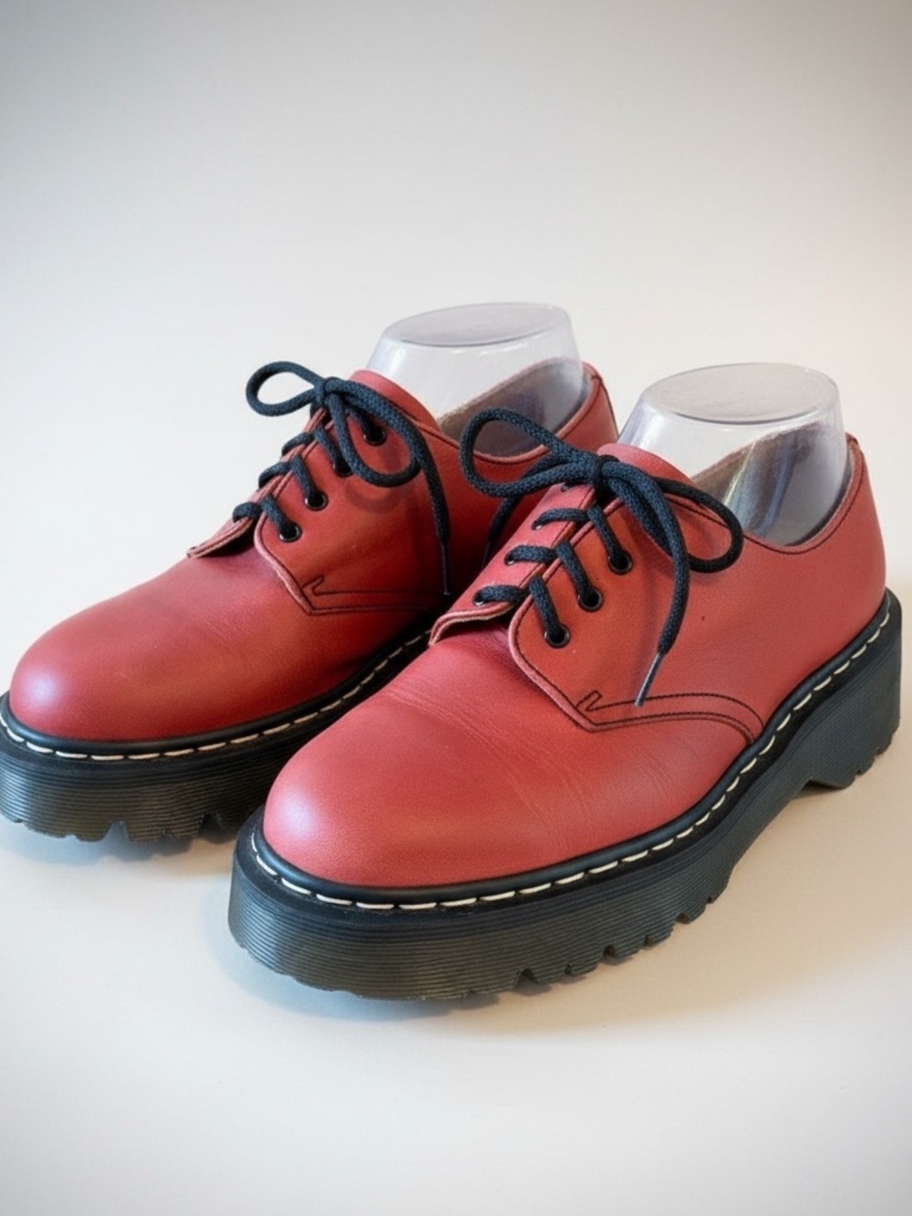 Cathy Jean red leather oxfords 9B, made in Spain